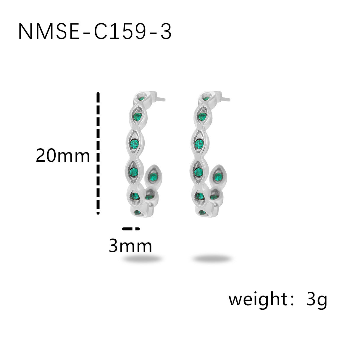 Aretes de acero inoxidable con forma de C geométrica vintage y pedrería para mujer, con baño de oro de 18 quilates al vacío, resistentes a la decoloración y con un lujoso diseño versátil.