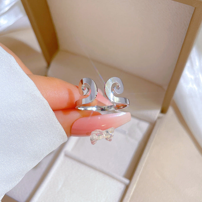 Anillo Minimalista de Acero de Titanio con Forma de Corona para Hombres y Mujeres, Acabado Pulido, Joyería Disco que no se Desvanece