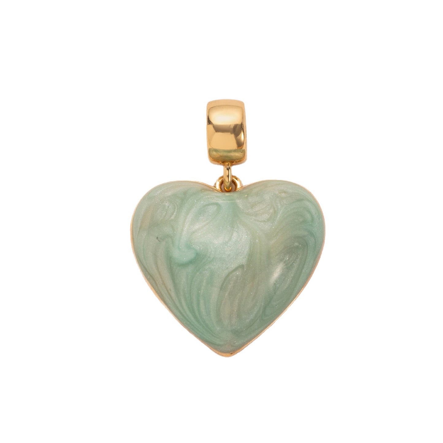 Collana con ciondolo a forma di cuore geometrico in ottone e zirconi cubici