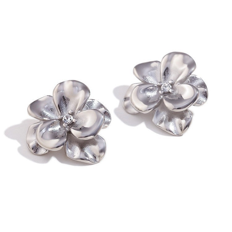 Vintage Floral Ring in Stainless Steel with 18K Gold Plating for Women