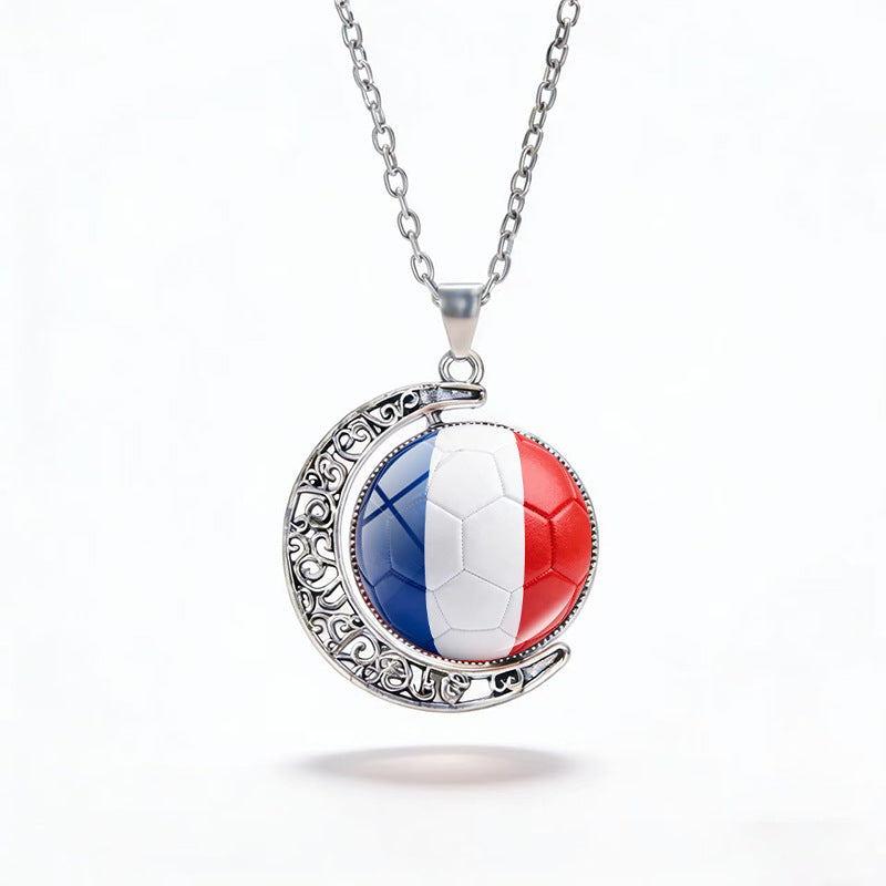 Casual Unisex Alloy Plated Moon Geometric Pendant Crystal Necklace