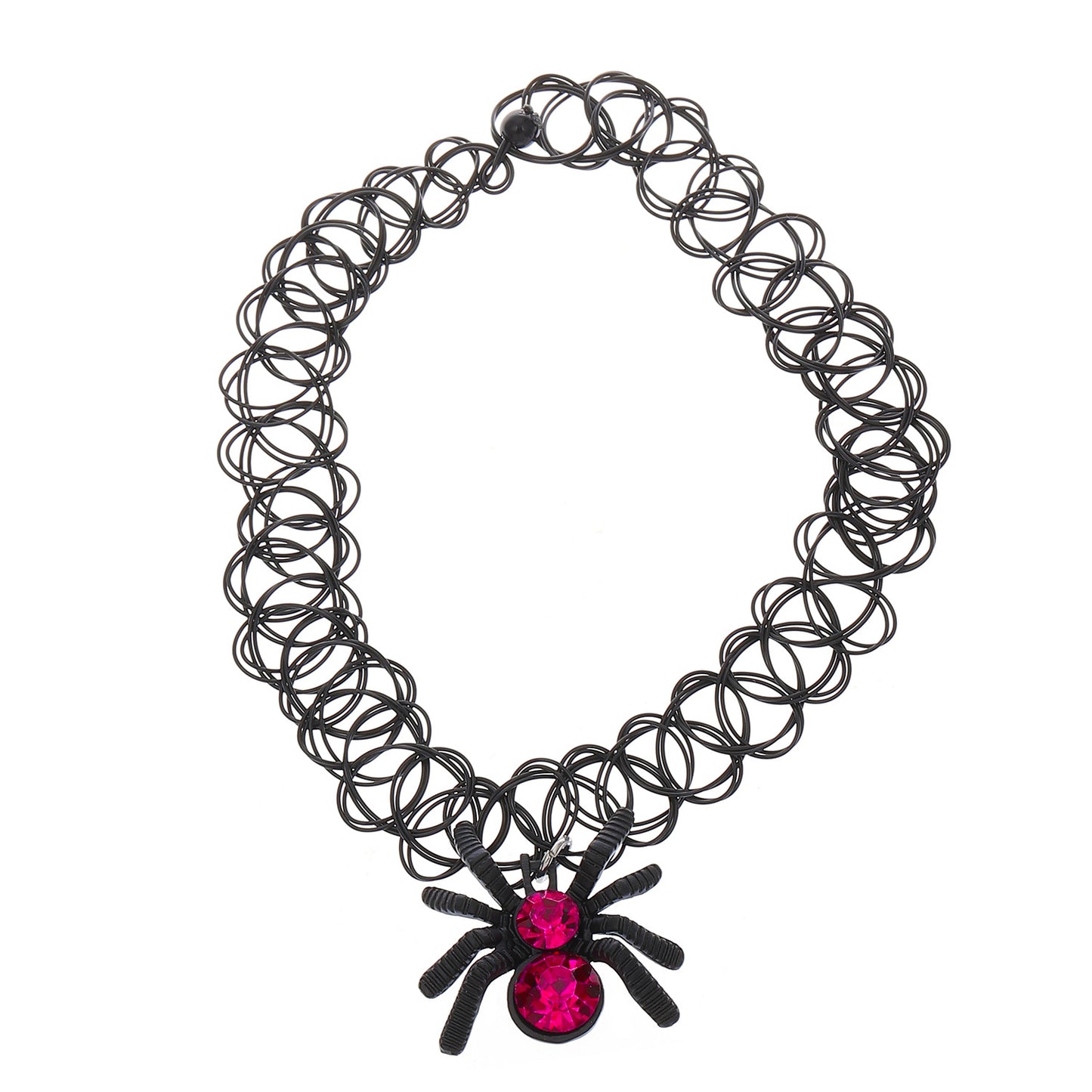 Collar de araña vintage para mujer, de aleación con acabado galvanizado, cadena estilo gargantilla con medallón
