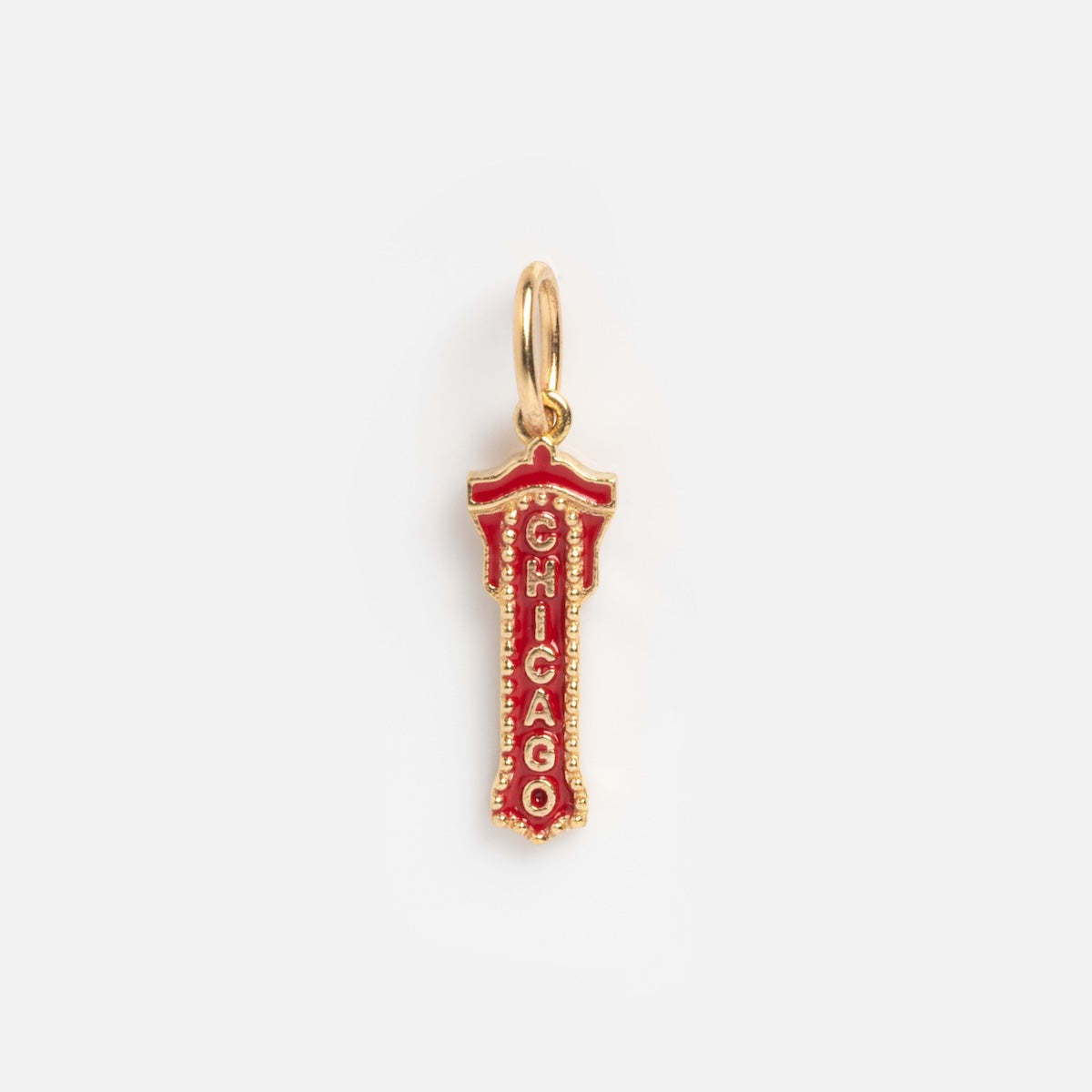 Vintage Stainless Steel Flag Pendant Charm Bar with PVD 18K Gold Plating