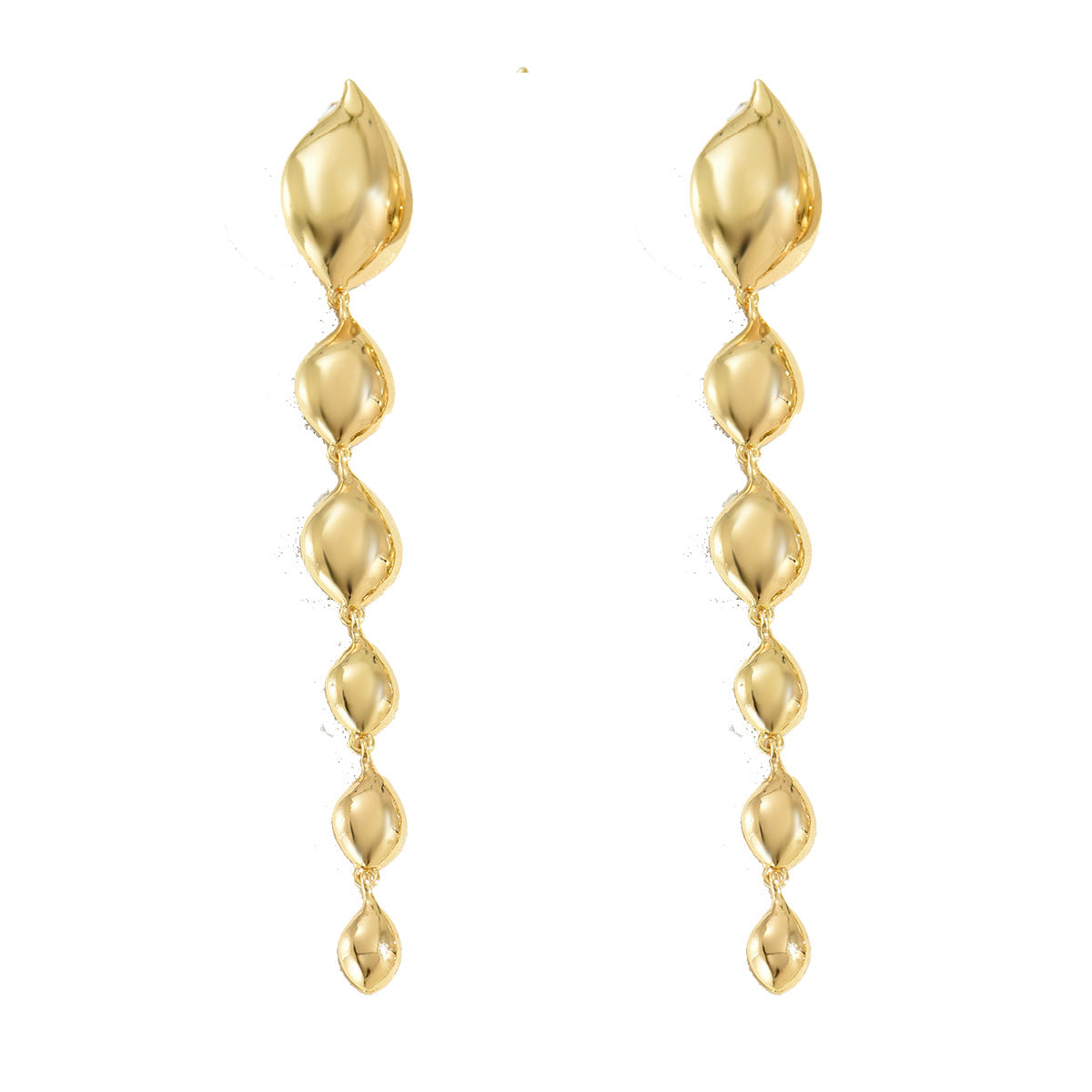Pendientes colgantes geométricos minimalistas para mujer de aleación de zinc con acabado galvanizado y postes de acero inoxidable