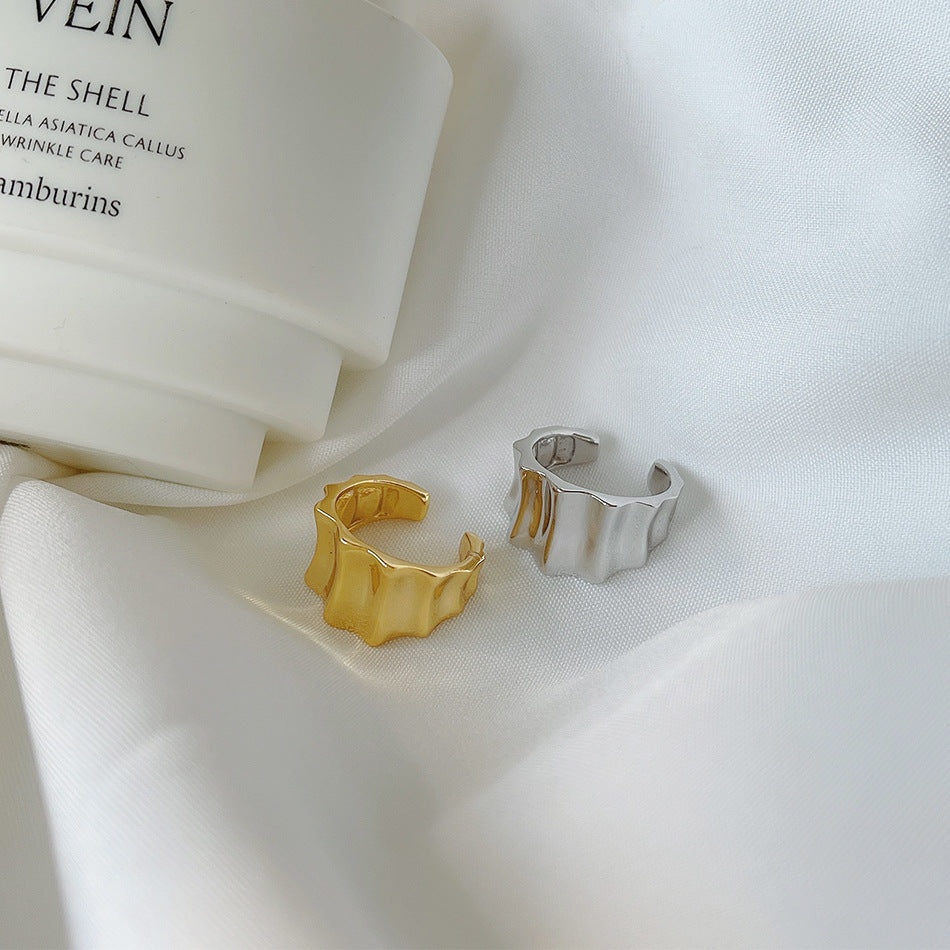 Minimalist Geometric Gear-Shaped Earrings in 925 Sterling Silver with Handcrafted Finish