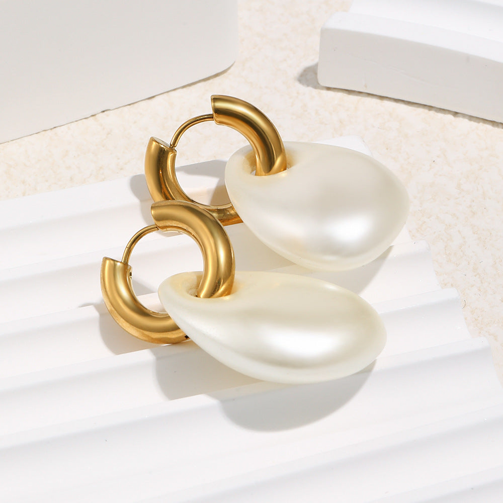 Minimalist Geometric Acrylic Stud Earrings with Matte 18K Gold Plated Stainless Steel Posts