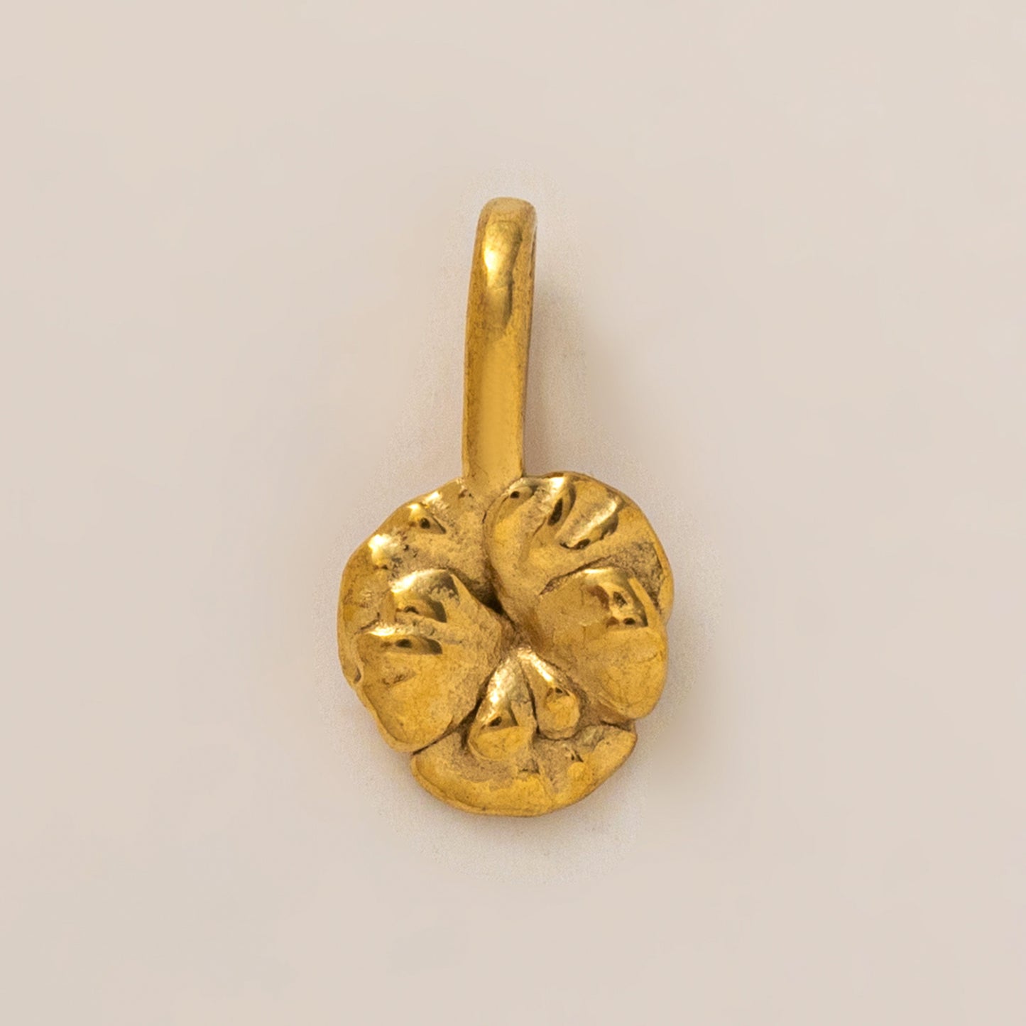Vintage 18K Gold PVD Stainless Steel Floral Pendant Charm Bar