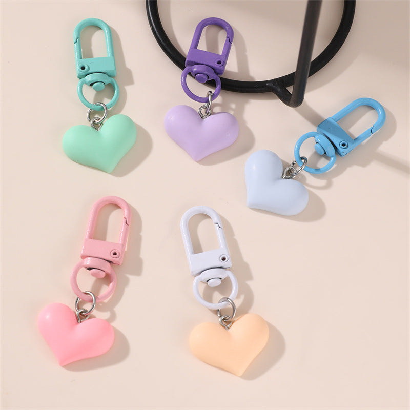 Portachiavi in Metallo a Forma di Cuore Pastello Carino e Minimalista per Coppie e Bambini