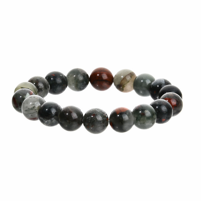 Elegant 10mm Round Agate Wood Crystal Beaded Bracelet Unisex Geometric Handmade Jewelry