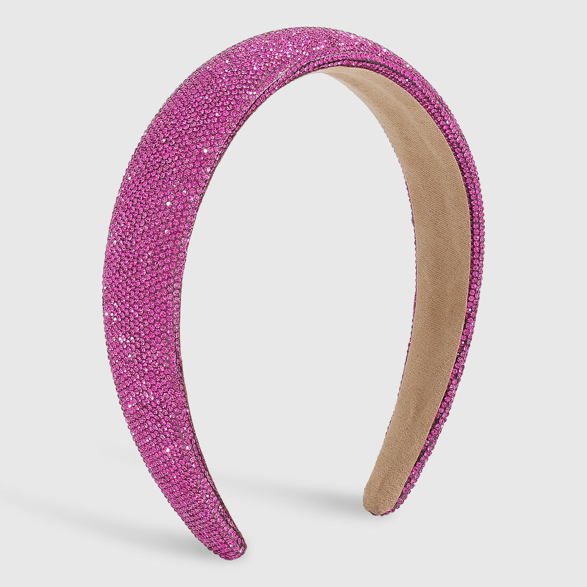 Cerchietto Geometrico con Strass "Sweet-Edgy" per Donna con Base Spessa in Spugna e Design Scintillante di Ispirazione Vintage