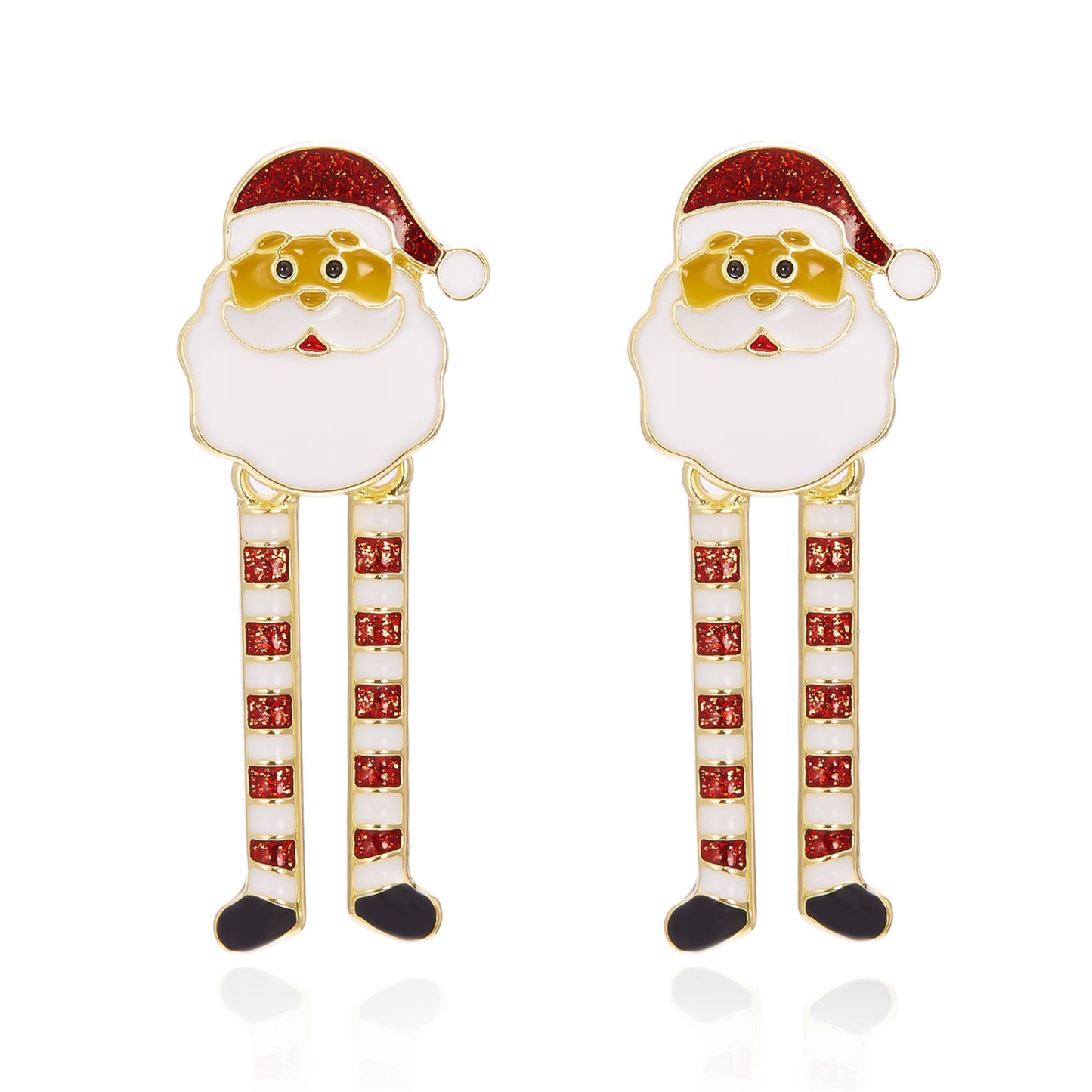 Whimsical Christmas Santa Claus Earrings for Women Alloy Studs with Enamel Finish Festive Holiday Jewelry