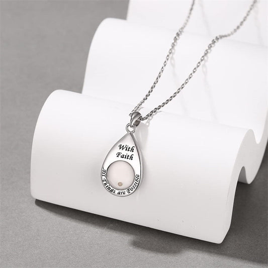 Collana Pendente a Croce Minimalista a Goccia in Acciaio Inossidabile con Goccia in Acciaio al Titanio Lucidato