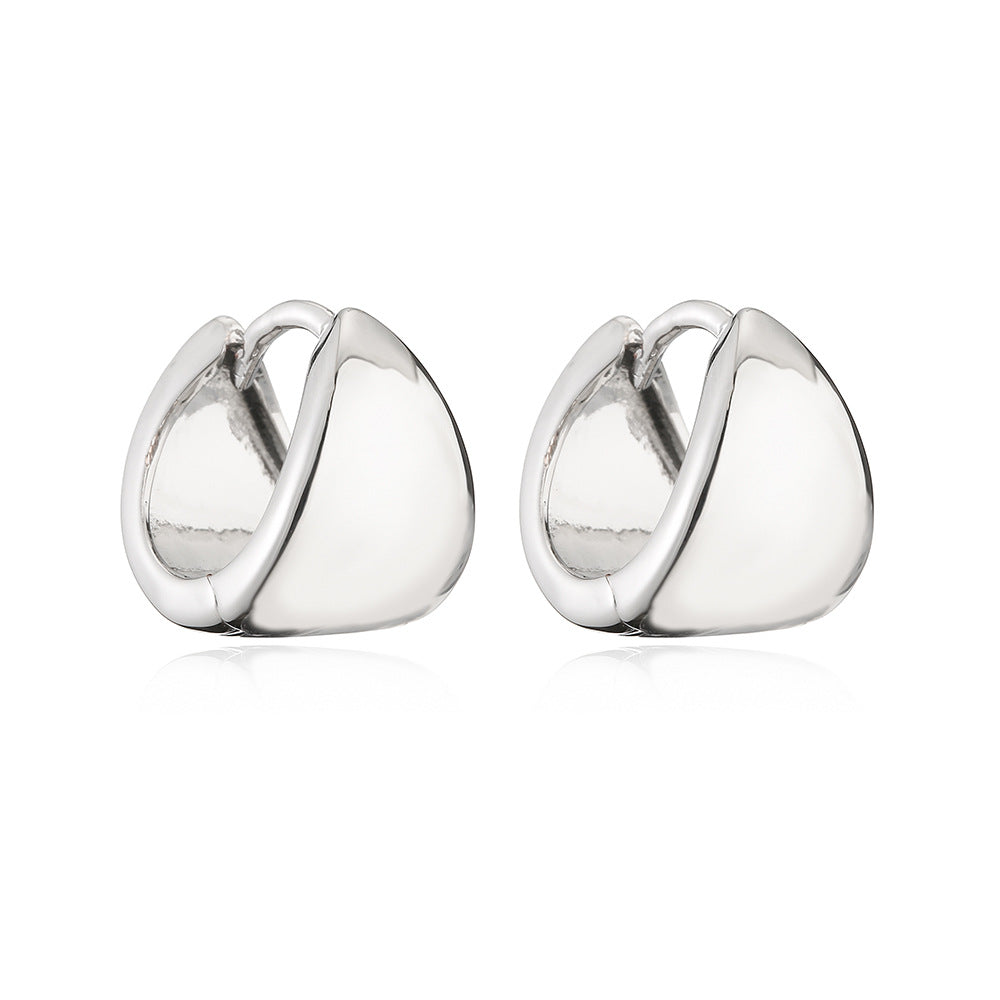 Orecchini a Cerchio Geometrici Minimalisti in Rame Placcato Oro da Donna