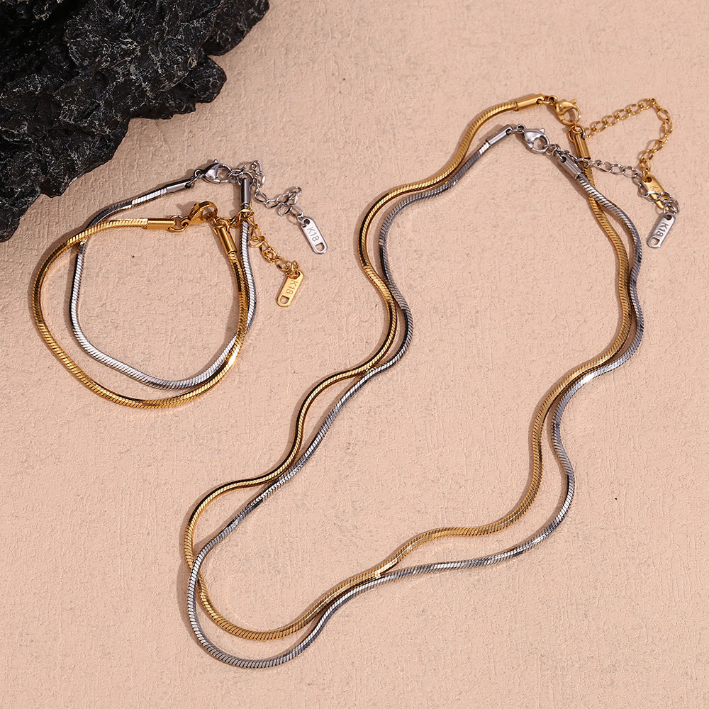 Collana pendente esagonale geometrica minimalista in acciaio inossidabile con placcatura in oro 18 carati da donna