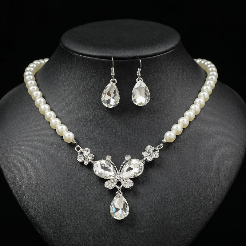 Set di Collane con Ciondoli Minimalisti in Lega Dolce con Charms di Orso, Maiale e Animali, con Dettagli in Strass su Catena di Perle per Donna