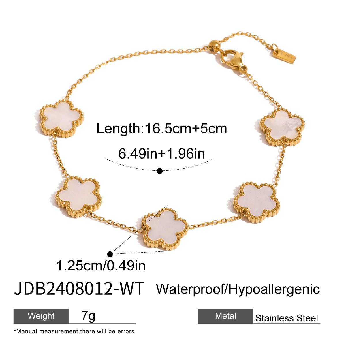 Elegant Geometric Floral Plated Stainless Steel Bracelet for Women