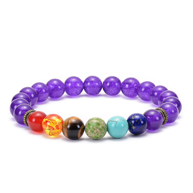 Natural Agate Lava Stone Beaded Bracelet Round Geometric Unisex Yoga Jewelry