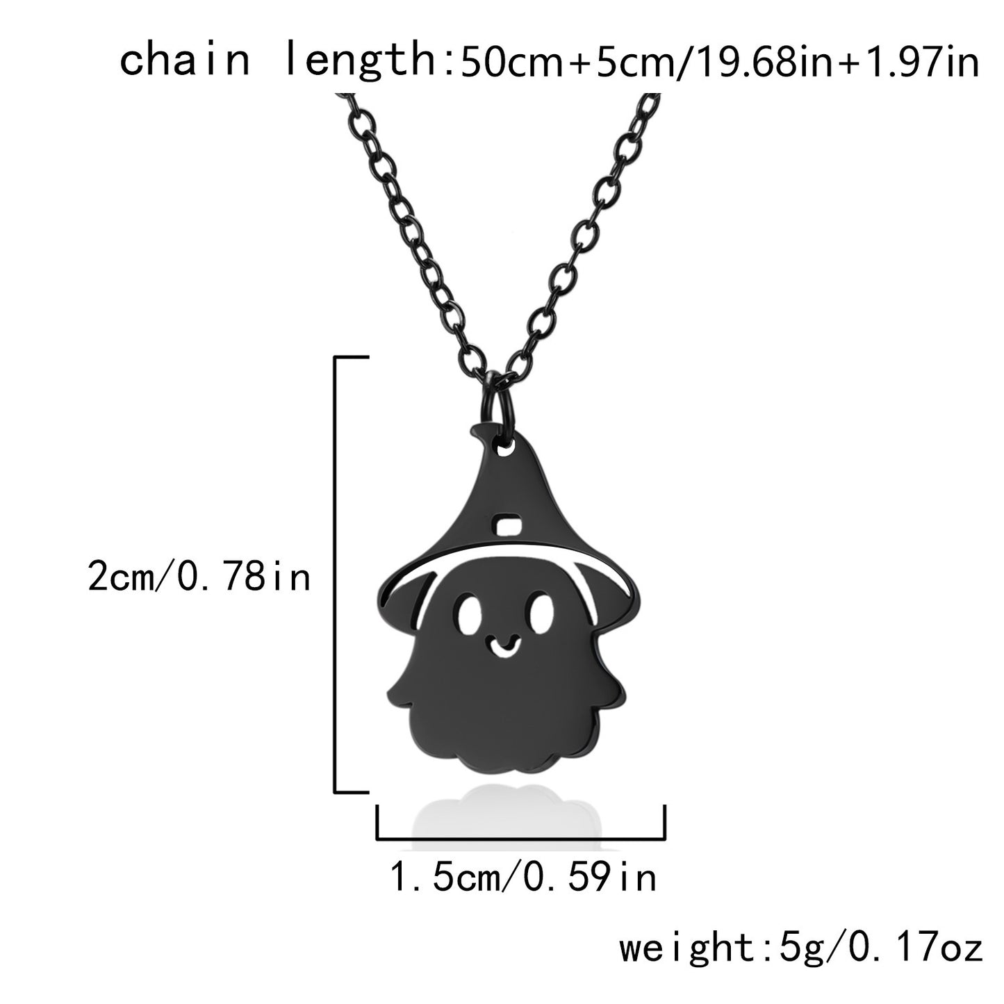 Collar con colgante de fantasma de Halloween con cadena de acero inoxidable, diseño de calabaza y calavera galvanizado, accesorio de moda unisex