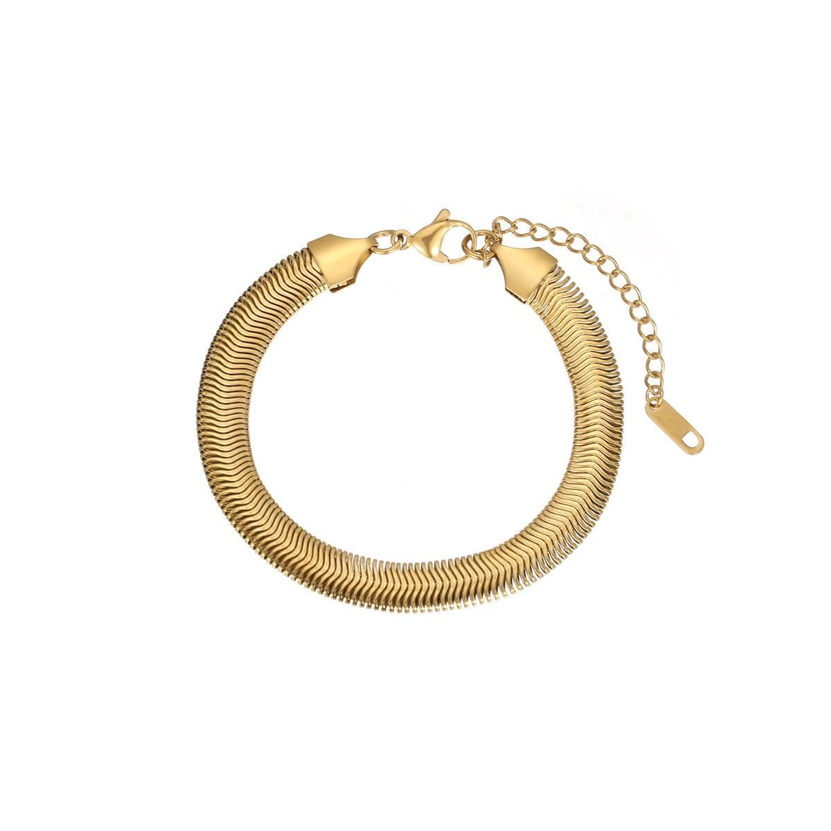 Fashionable Unisex Snake Chain Bracelet in Titanium Steel with Gold Plating for Men and Women