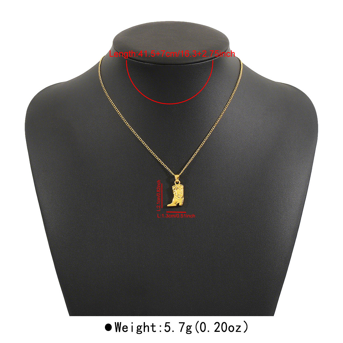 Collana alla moda con pendente a forma di stella, intarsi in strass e catena in ferro elettrodeposto, da donna