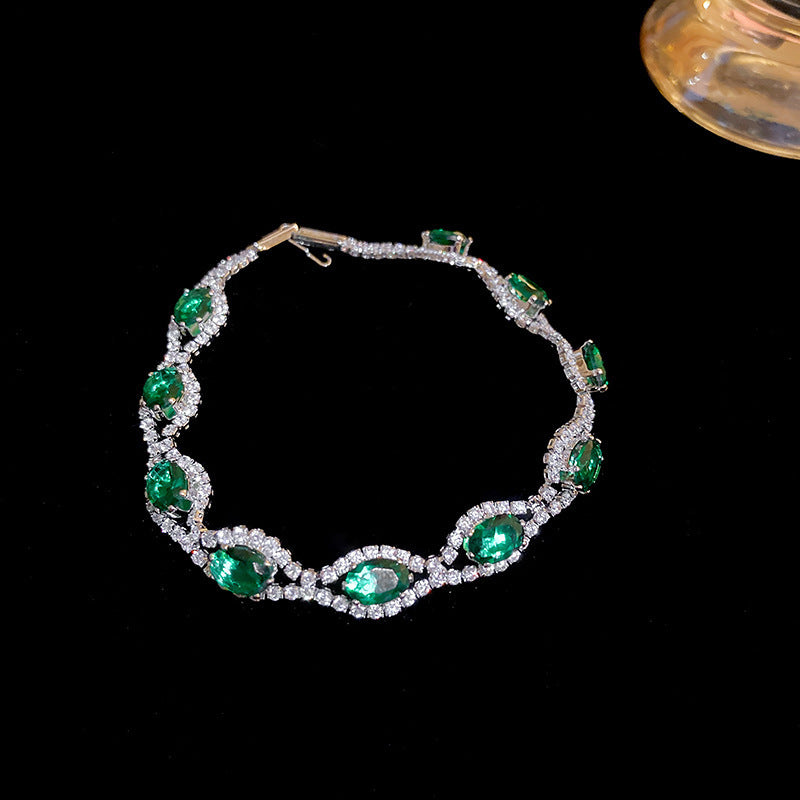 Luxury Elegant Geometric Alloy Plated Bracelet with Cubic Zirconia for Women