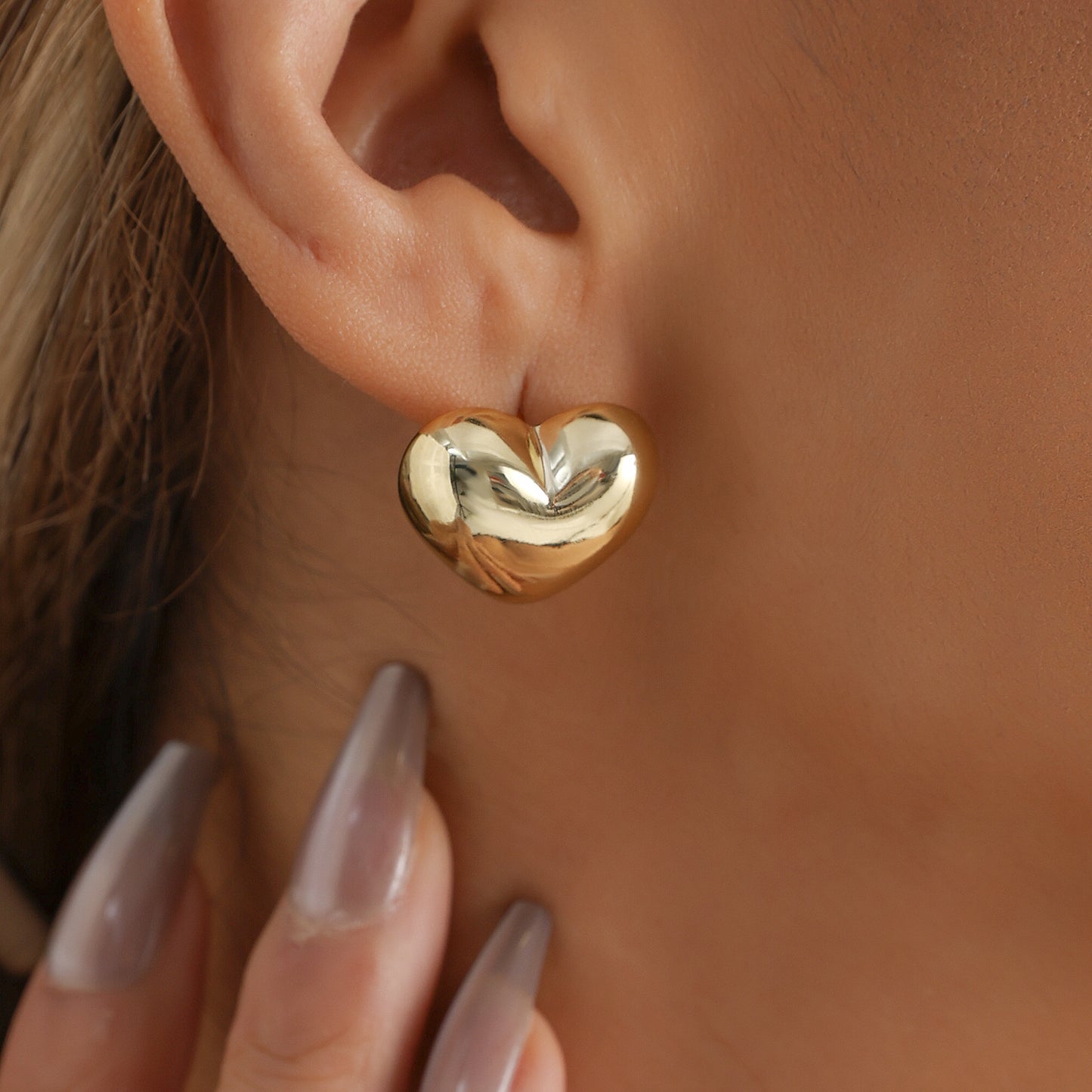 Minimalist Geometric Heart Alloy Plated Necklace with Baroque Imitation Pearl for Women