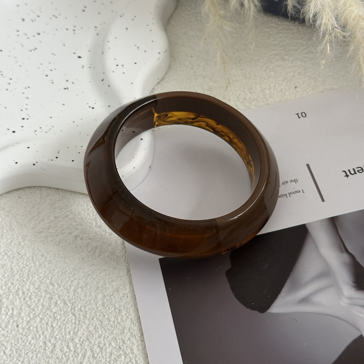 Vintage Gradient Square Acrylic Cuff Bracelet for Women