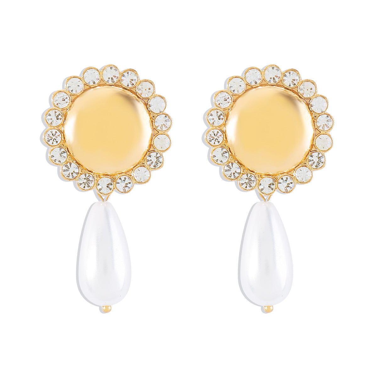 Pendientes de Aleación con Forma de Goteo Dulce y Atrevida, con Incrustaciones de Perlas Simuladas, para Mujer