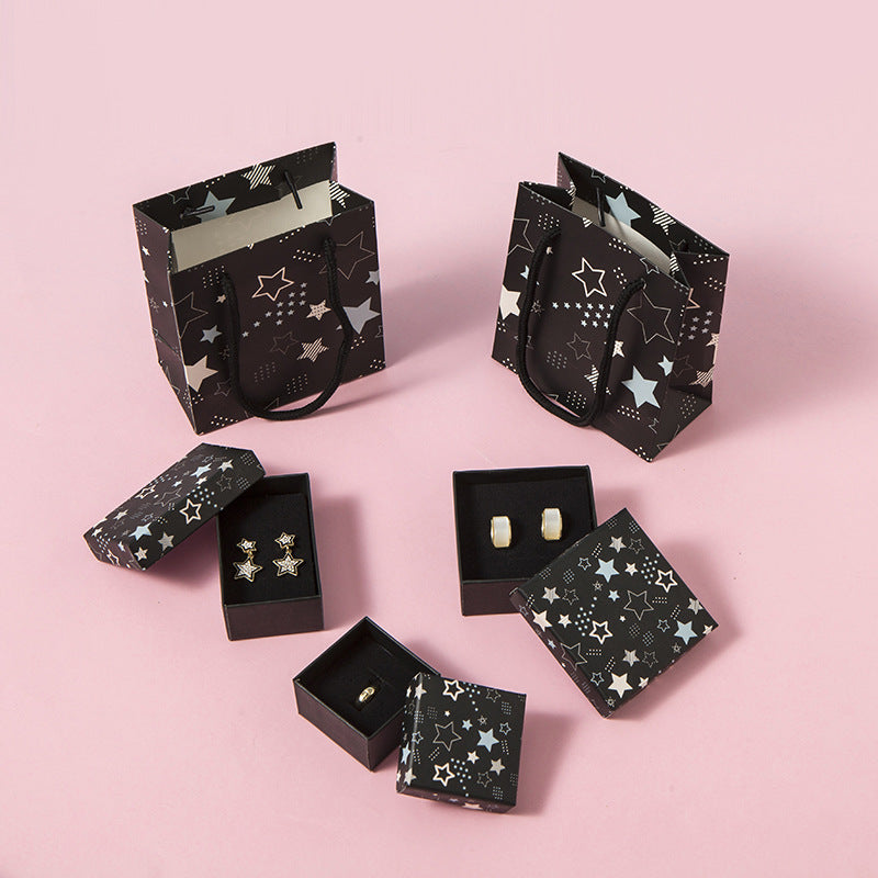 Scatola regalo portagioie a forma di stella con inserto in spugna per anelli, orecchini, collane, bracciali e accessori