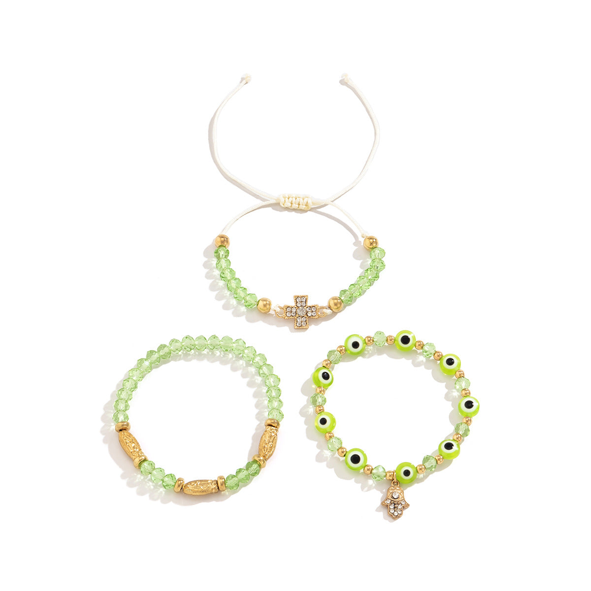 Juego de Pulseras Geométricas Estilo Étnico para Mujer con Cuentas de Resina y Acentos de Cristal