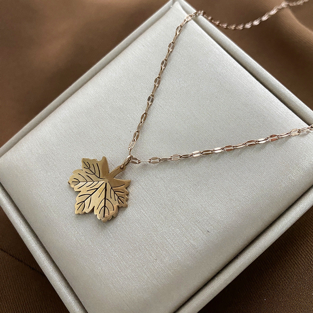 Minimalist Animal-Shaped Titanium Steel Plated Clavicle Necklace for Women