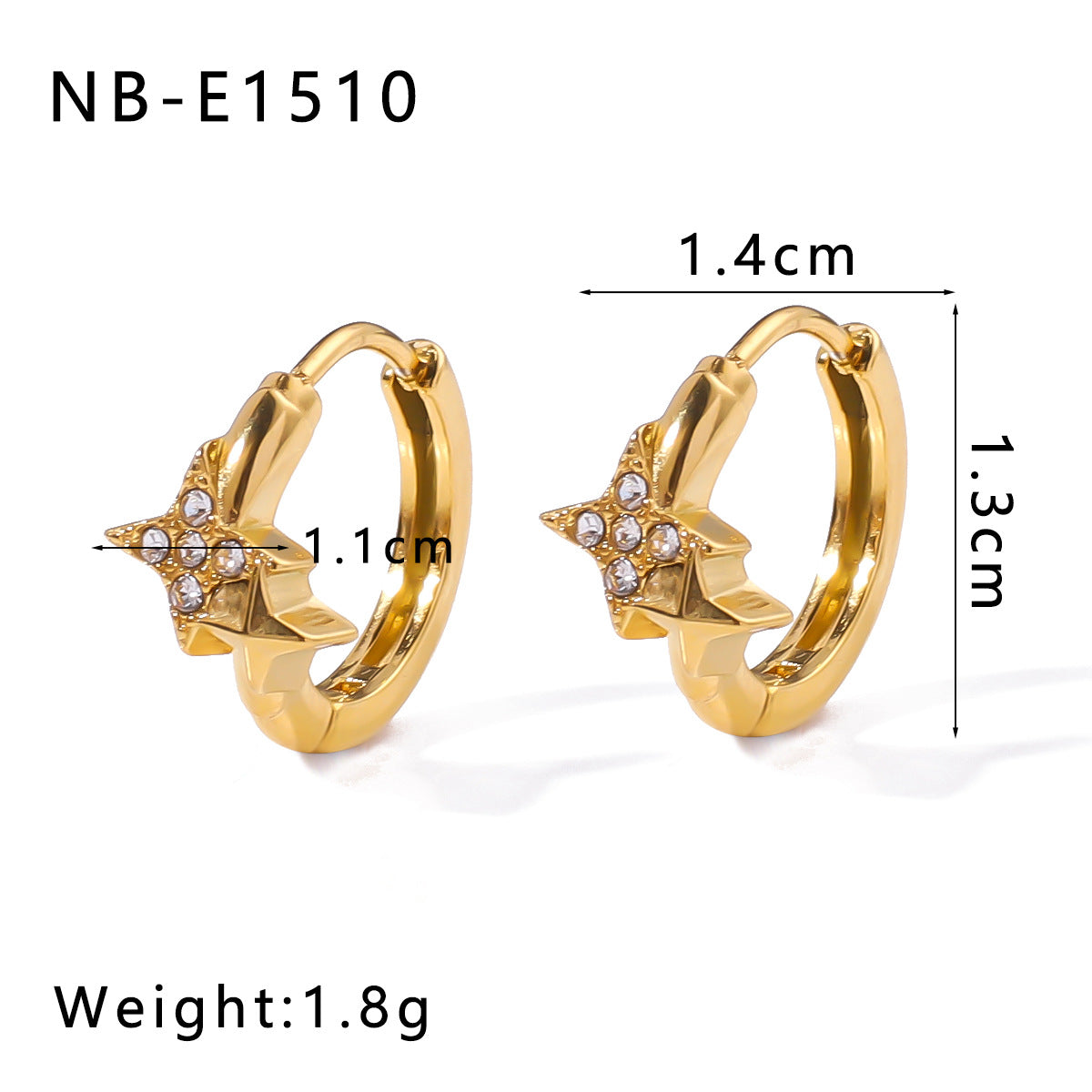 Minimalist Stainless Steel 18K Gold Plated Flower-Shaped Hoop Earrings with Rhinestone and Pearl Inlay for Women