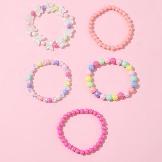 Set di Braccialetti per Bambini a Forma di Farfalla Minimalista in Acrilico Realizzati a Mano con Resina Plastica