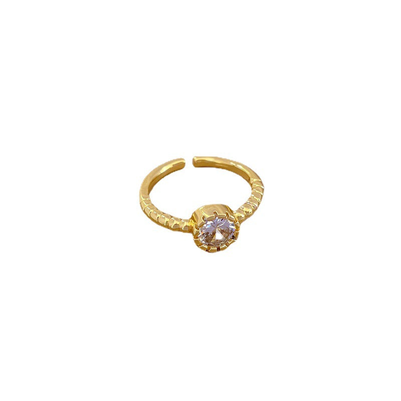 Minimalist Kawaii Fresh and Sweet Crown-Shaped Open Ring for Women Brass Finger Ring