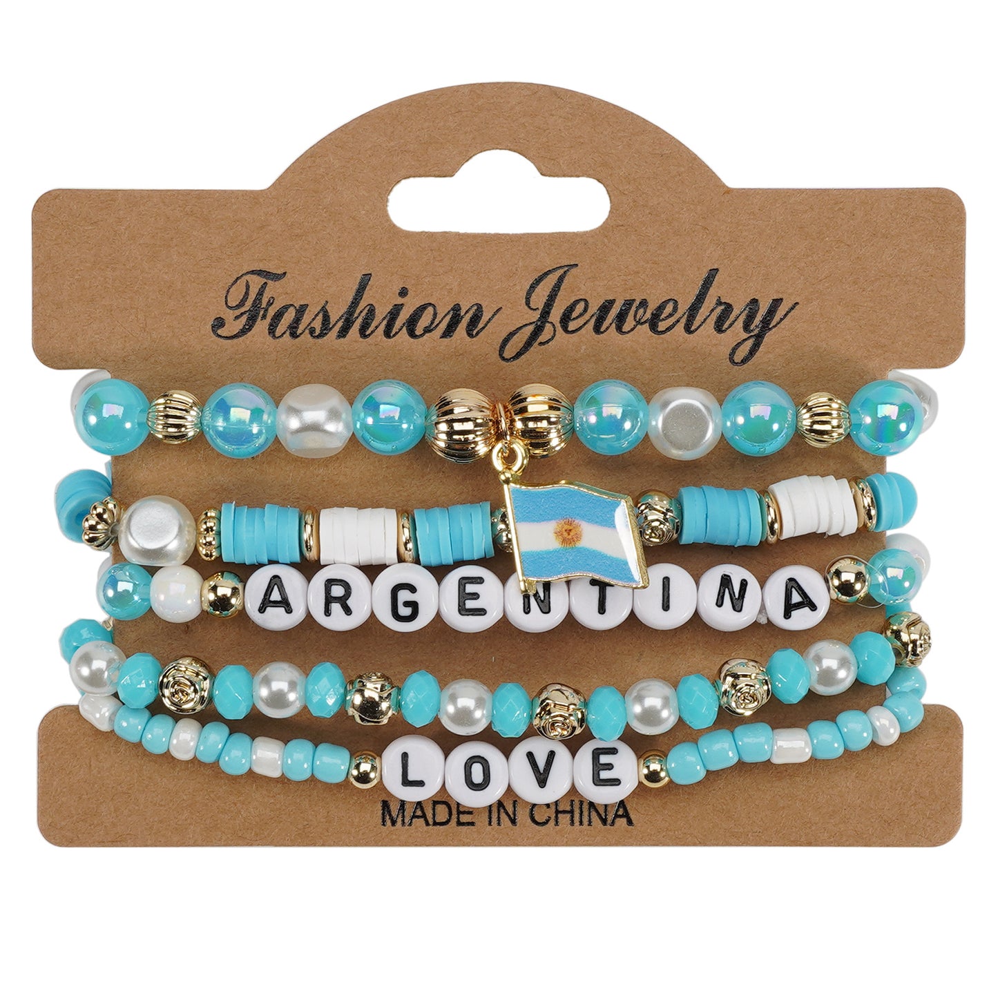 Bohemian Vintage Flag Pattern Glass Beaded Bracelet Unisex