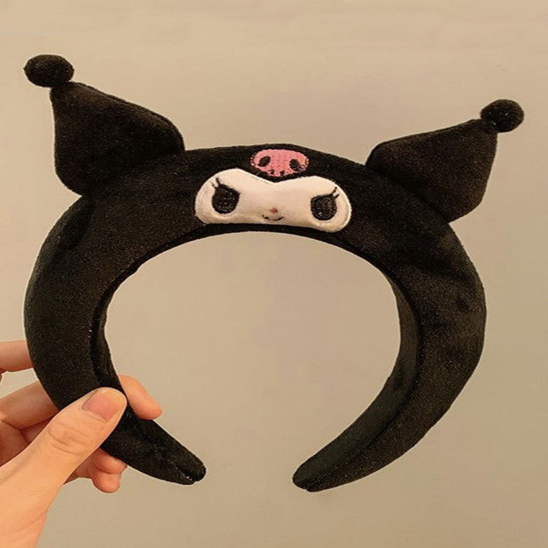 Cerchietto Peluche per Capelli in Stile Cartoon Cagnolino Rotolino di Cannella Carino Kuromi My Melody per Ragazze, Dolce Fascia Soffice con Trama a Maglia e Stile Macaron Pastello