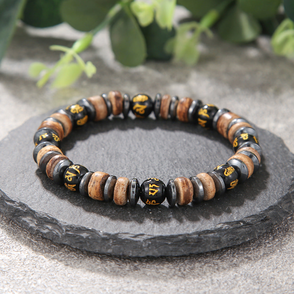 Geometric Turquoise Alloy Beaded Bracelet