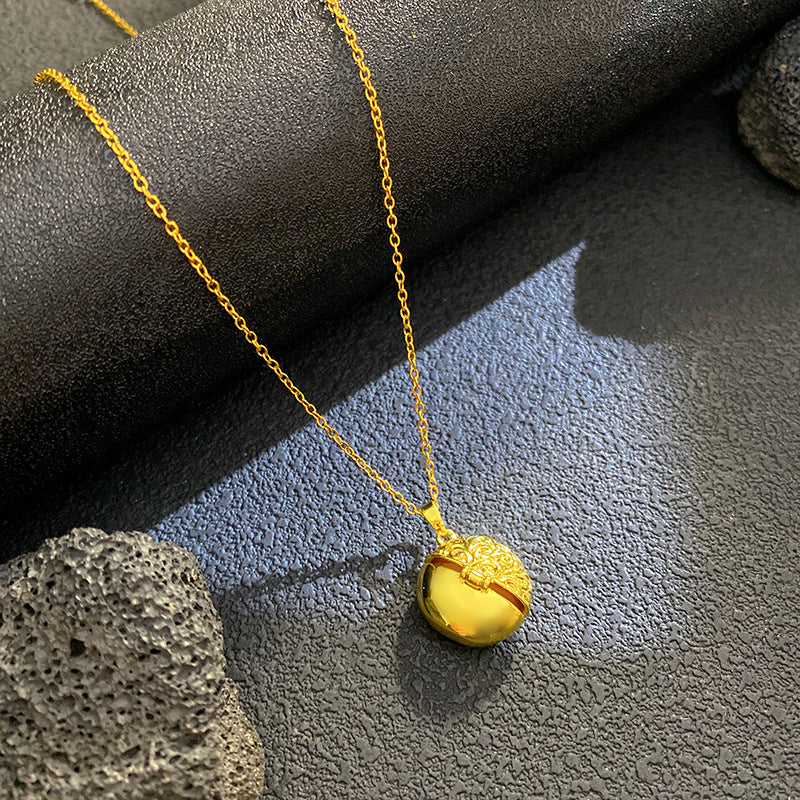 Vintage Micro-Paved Cubic Zirconia Crown Heart Star Geometric Brass Pendant Titanium Steel Box Chain Necklace for Unisex