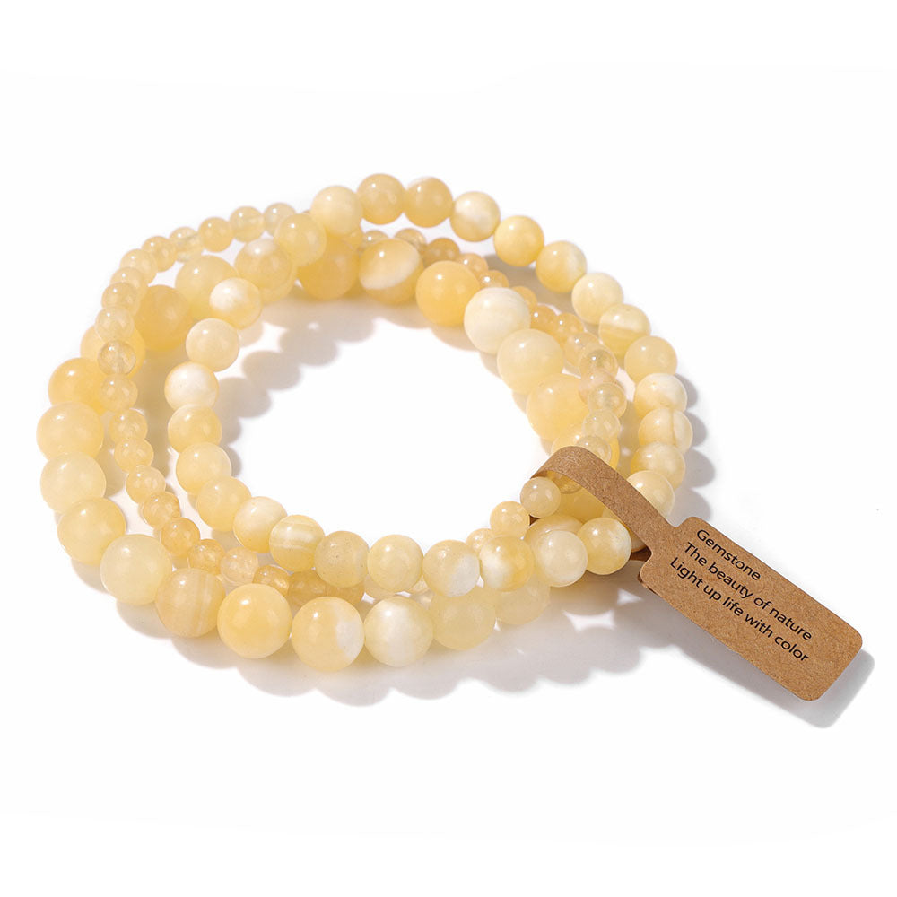Vintage Minimalist Geometric Stone Beaded Stretch Bracelet Set Unisex Jewelry