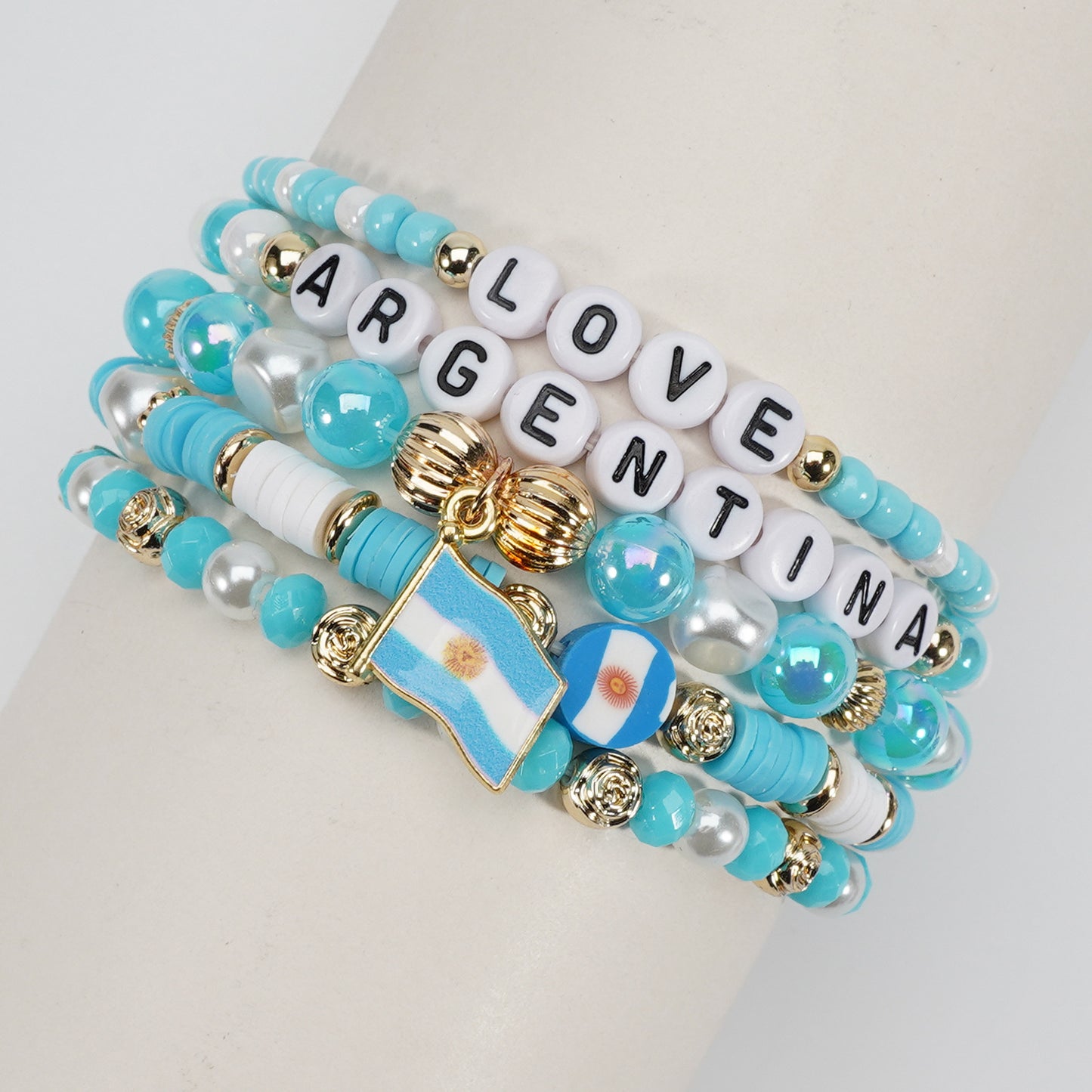 Bohemian Vintage Flag Pattern Glass Beaded Bracelet Unisex