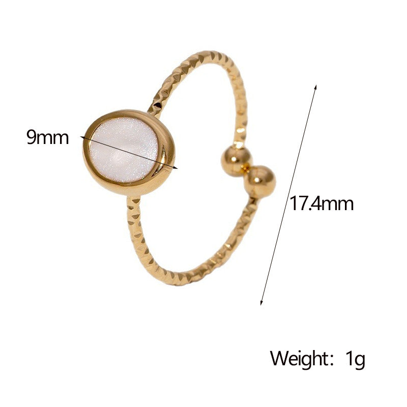Minimalist Geometric Adjustable Open Ring in Stainless Steel with Plated Finish for Women