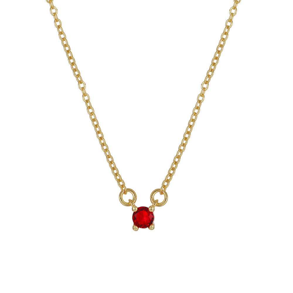 Collana alla moda in rame placcato oro con ciondoli in ametista, smeraldo e zircone, per donna