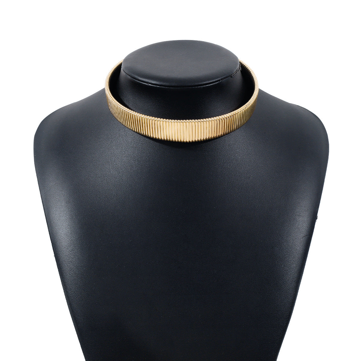 Collar de metal geométrico estilo punk y brazalete para mujer con acabado galvanizado