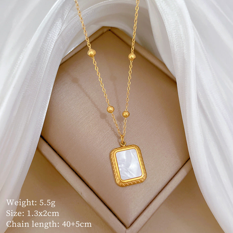 Collana con pendente geometrico minimalista in titanio e acciaio placcato unisex