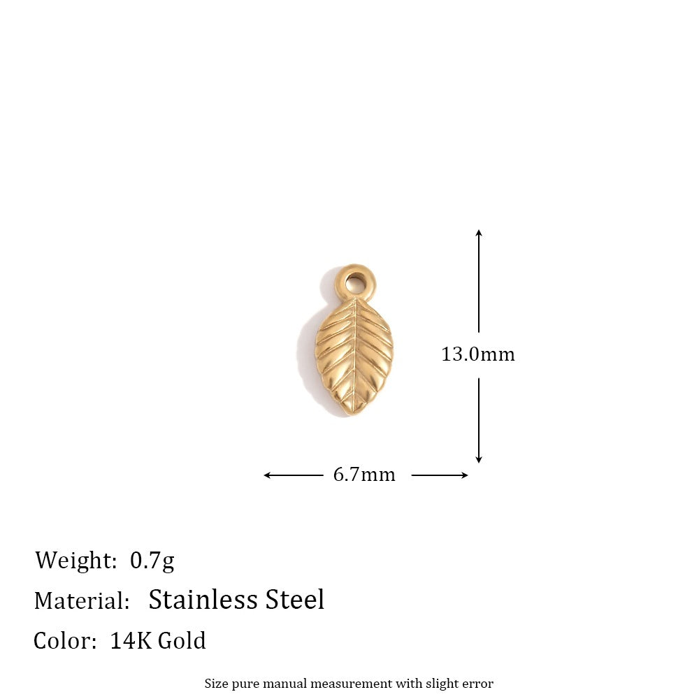 Minimalist Geometric Pendant with 14K Gold Plated Stainless Steel Round Heart Shape and Greek Key Pattern for DIY Jewelry Making