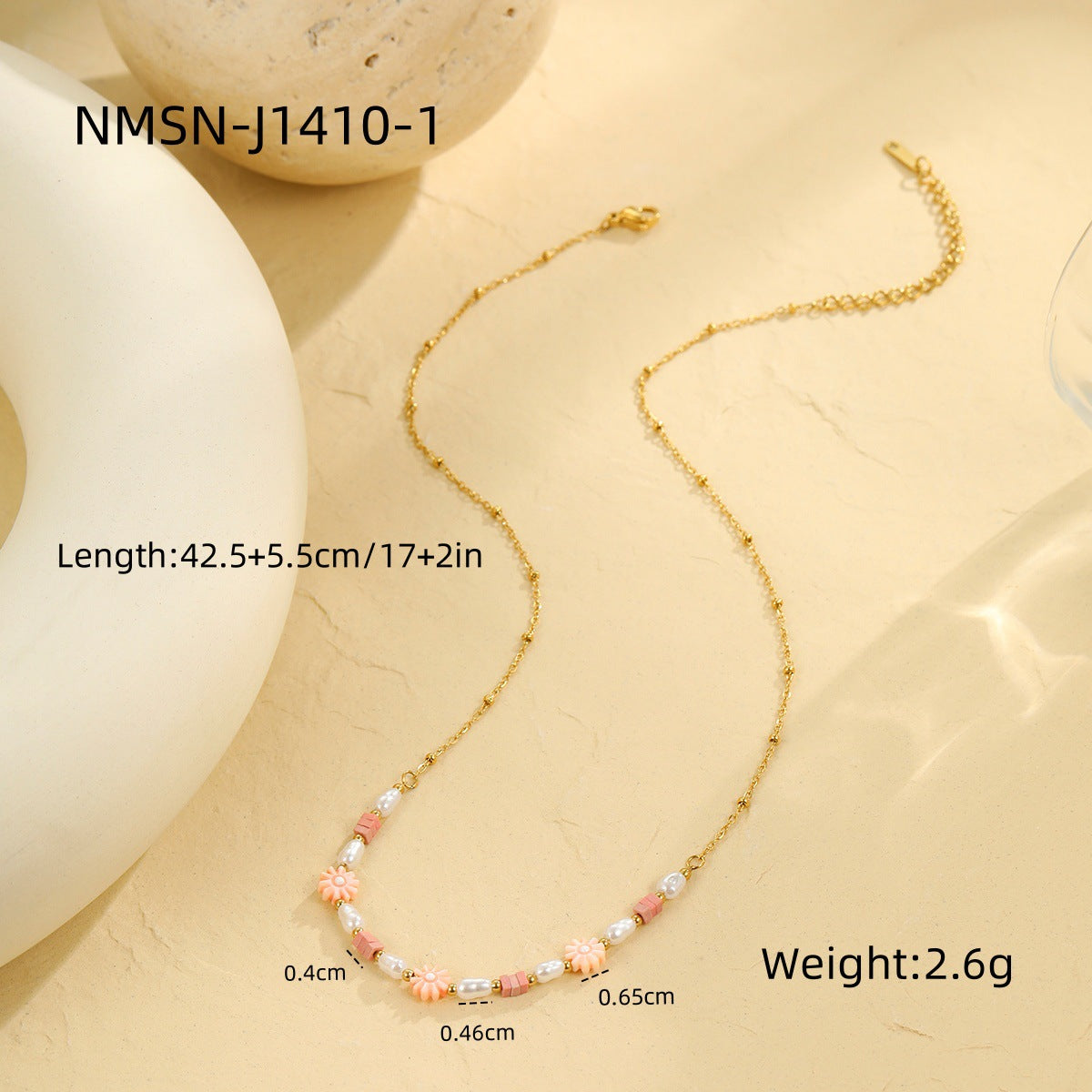 Conjunto de collar y pulsera de acero inoxidable con perlas barrocas geométricas bañadas en oro de 18K a la moda para mujer