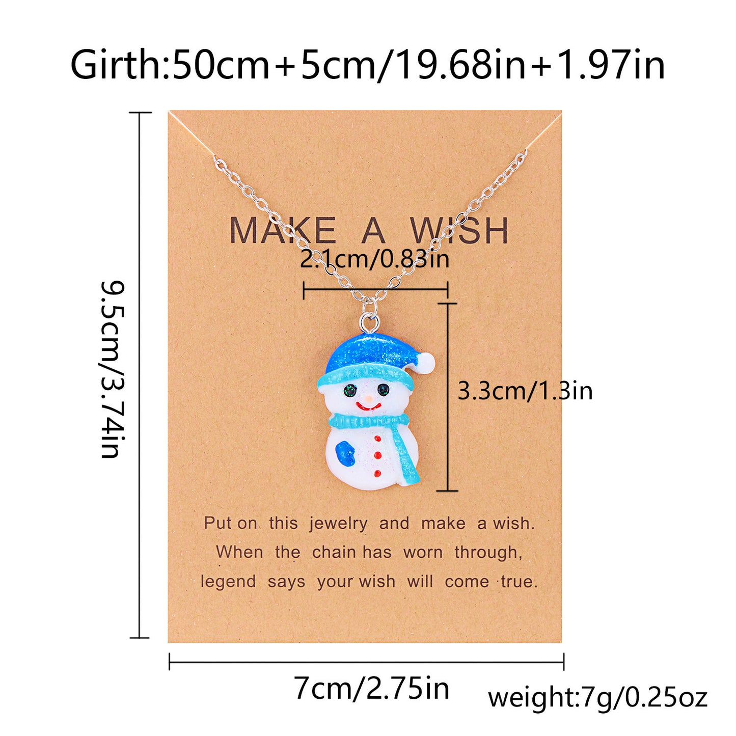 Collana con ciondolo a pupazzo di neve in resina stile OL, elementi natalizi, fiocco di neve, campana, scatola regalo di Babbo Natale, per donna