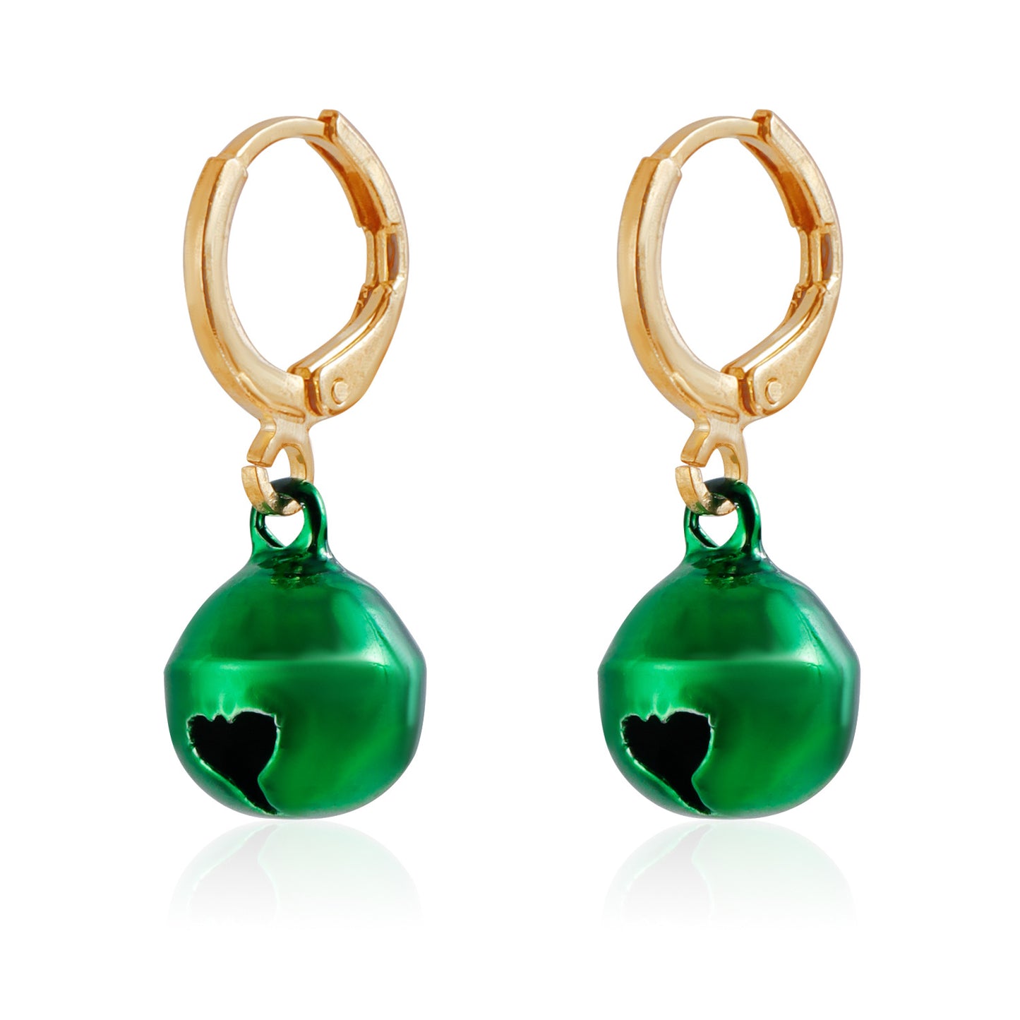 Geometric Christmas Bell Earrings for Women and Men with Plated Metal Finish
