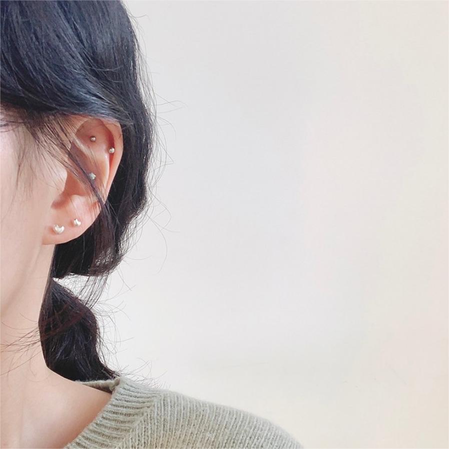 Orecchini a perno da donna a forma di cuore, minimalisti, in argento sterling 925 con opzione placcatura oro