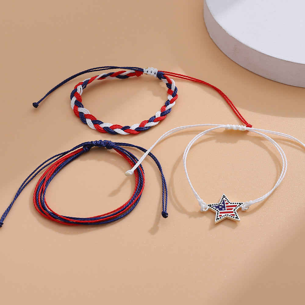 Streetwear Plated Zinc Alloy Star Charm Bracelet Set for Women